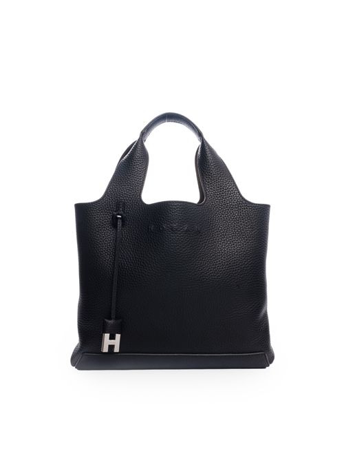 Shopping bag in pelle con logo nero HOGAN | KBW01RA0200 TH1B999
